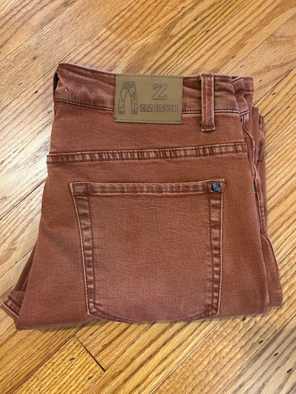 ZLZ Denim Men's Skinny Jeans Size 31W Rust Orange